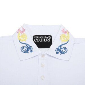 Versace Jeans Couture multicolor embroidered collar polo size 50IT/US M-L NWOT